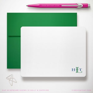 Juego de tarjetas planas con monograma para hombres o mujeres / Tarjetas de agradecimiento en blanco con papelería personalizada / MONOGRAMA MONTEREY