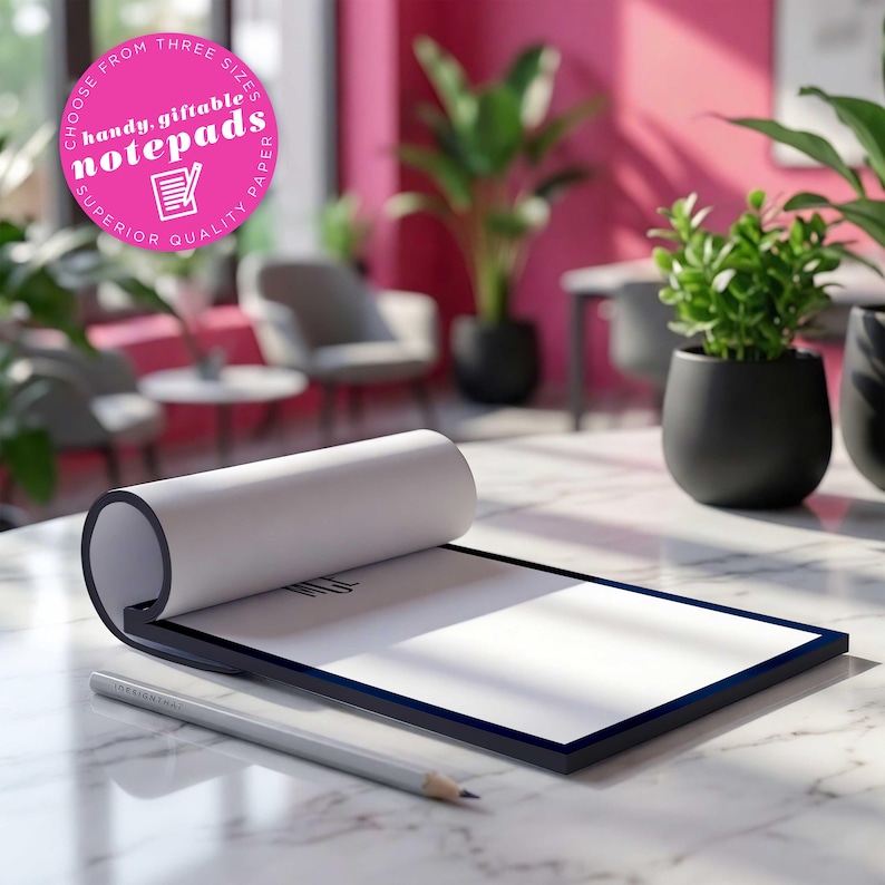 Personalized notepad gift for her featuring a clean monogram layout with open writing space for daily lists and quick notes.