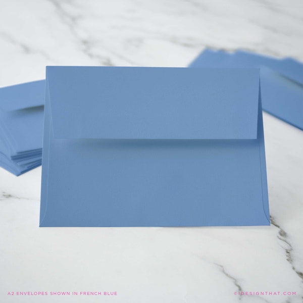 Dusty Blue Envelopes for A2 Stationery Notecards | FRENCH BLUE 4 3/8" x 5 3/4"