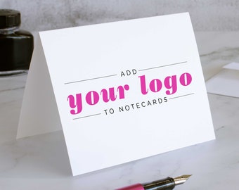 Business Logo Notecards, Custom Company Stationery, Personalized Stationary Set, Folded Corporate Note Cards & Envelopes | YOUR LOGO HERE