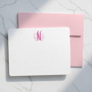 Tarjetas con monogramas – Tarjetas planas personalizadas, papelería de agradecimiento personalizada / ESCRITURA TRADICIONAL