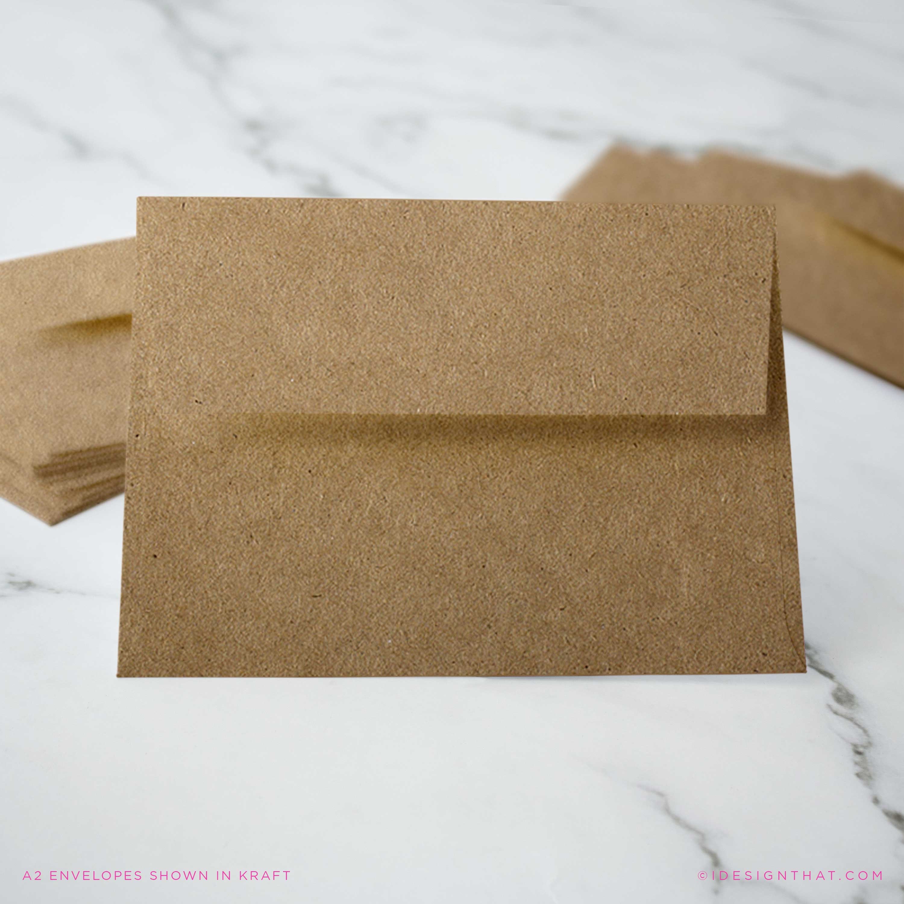5 Kraft Paper Box Bases With Clear Sleeves, A2 Size, 4 1/2 X 1 X 6 for  Photos, Greeting Cards, Invitations, Etc 