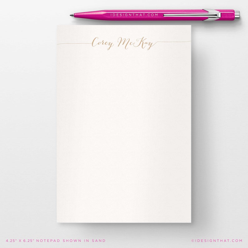 Personalized Notepads, Custom Women's To Do Lists, Notepaper Memo Scratchpads, 1st Anniversary Stationary Gifts for Her SIMPLE CALLIGRAPHY image 4