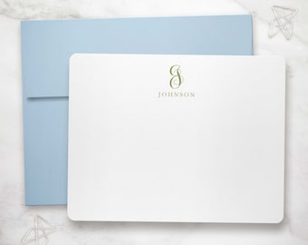 Monogrammed Last Name Stationary, Couples Personalized Notecard Sets | FAMILY MONOGRAM