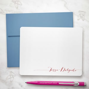 Personalized Stationary Notes, Custom Flat Notecards for Office or Everyday Writing | SIMPLE CALLIGRAPHY