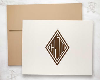 Monogrammed Folded Notecards – Personalized Stationary Gift | DIAMOND MONOGRAM