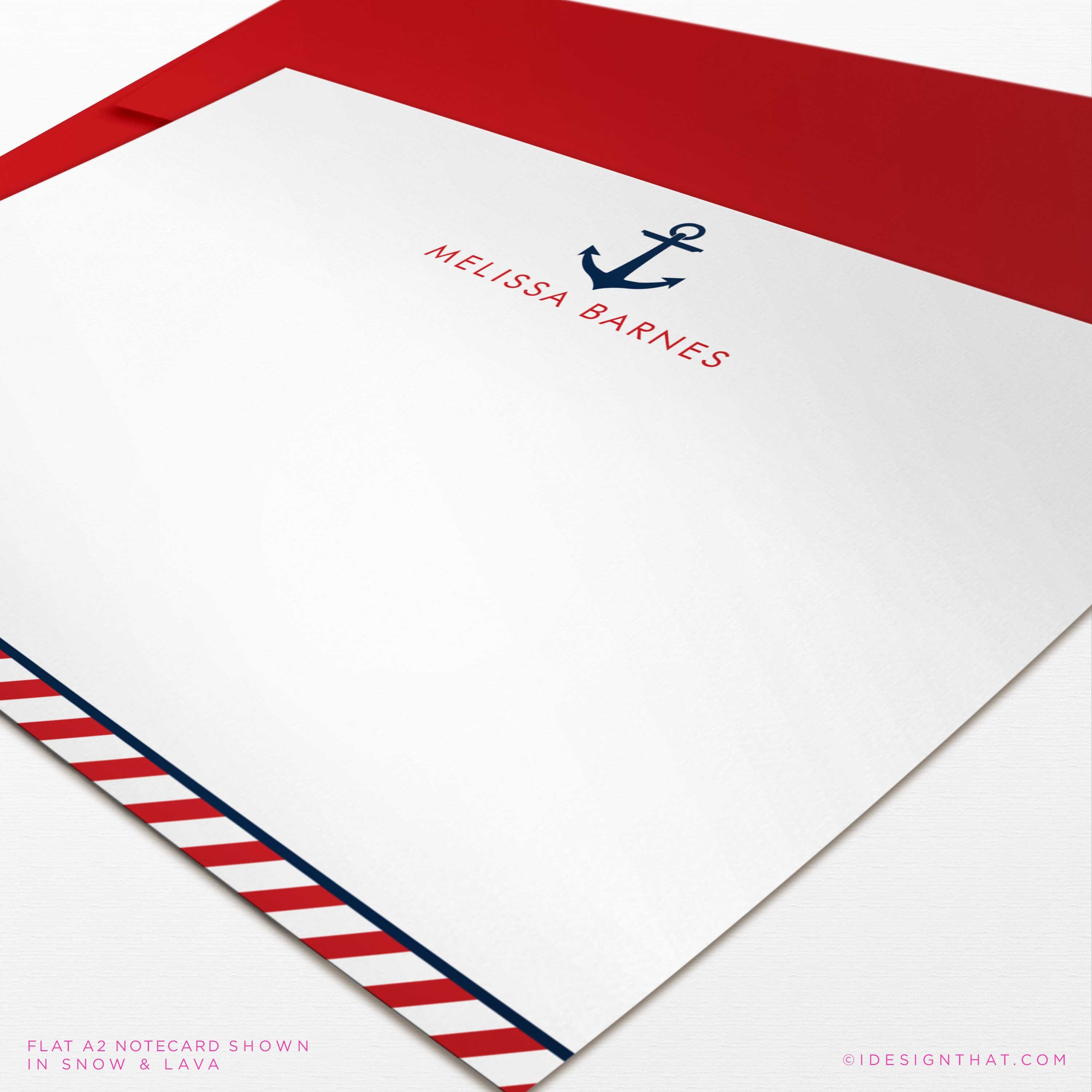 Nautical Stationery Set for Men or Women Personalized Flat | Etsy