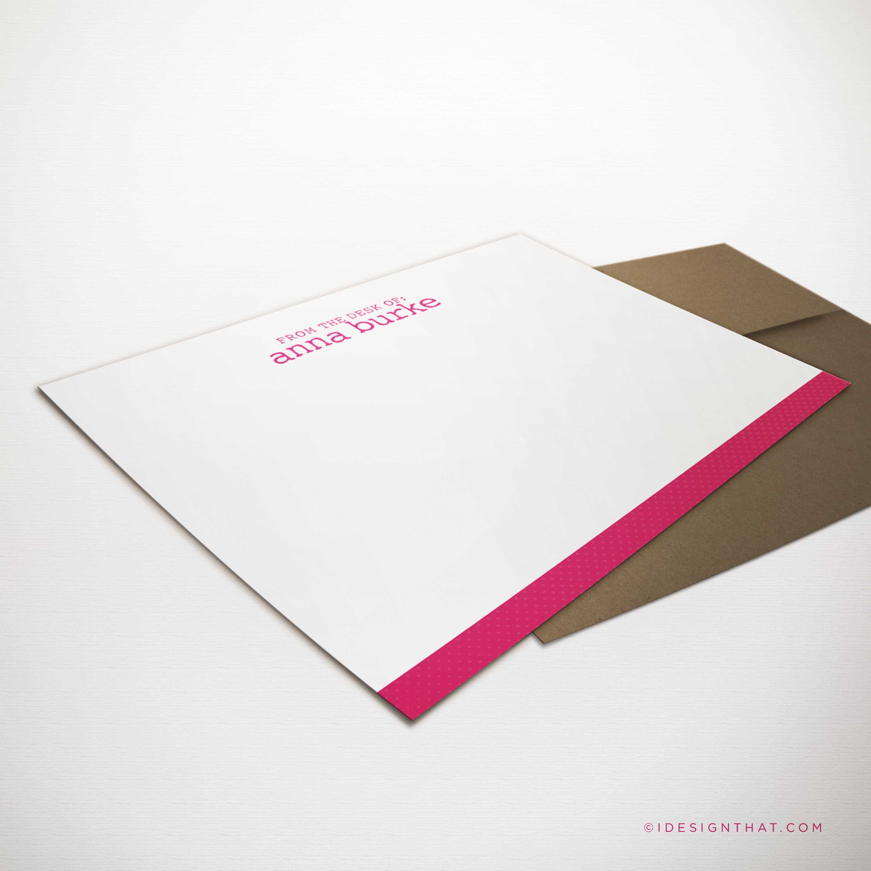 Personalized Stationary Set Of Flat Notecards From The Desk Etsy