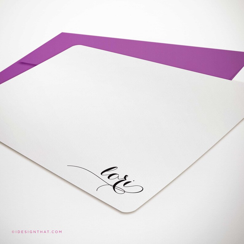 Personalized Stationery Set of Flat Note Cards with Envelopes Etsy
