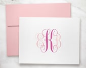 Personalized Stationary Gift for Her – Monogrammed Folded Notecards for Women, Custom Thank You Cards | TRADITIONAL SCRIPT
