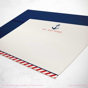 Personalized Stationary Notecards with Envelopes for Men or Women, Custom Sailing Thank You Notes, Boating Stationery Sets | NAUTICAL ANCHOR