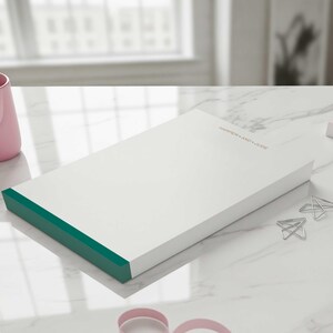 Personalized paper notepad for men who keep lists, jot down ideas, take work notes, or always need paper within reach.