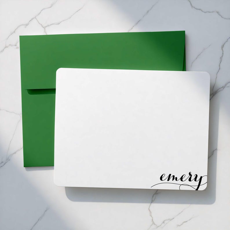 Personalized flat notecards for women who love cute stationery with a fun, polished style