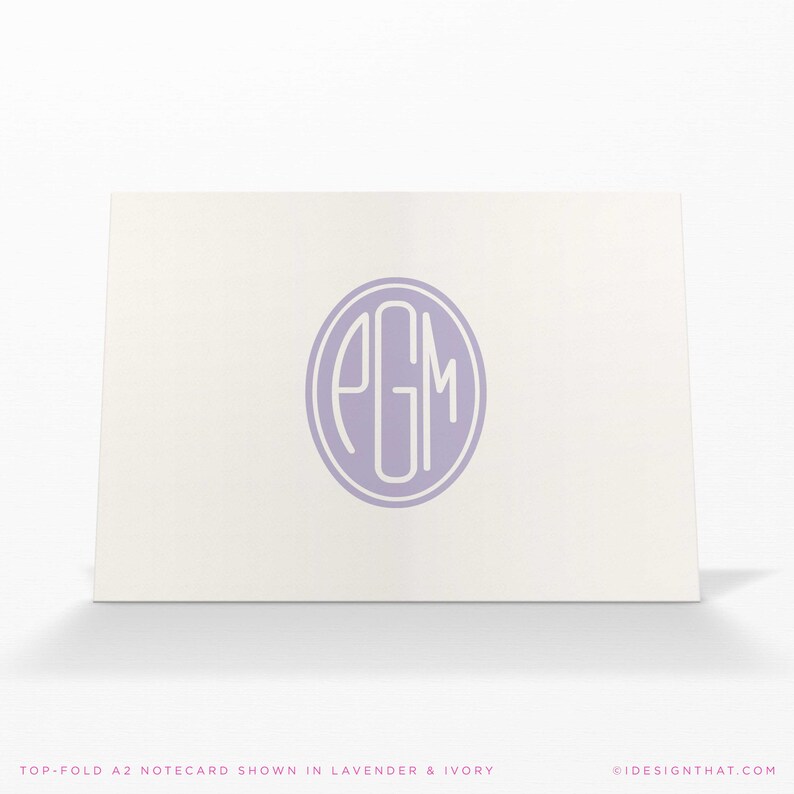 Personalized Stationary Sets of Monogrammed Notecards & Envelopes CIRCLE MONOGRAM image 5