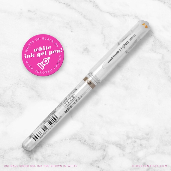 Uni Ball Signo UM153 White Gel Pen – Broad Tip 1mm, Writes on Dark Paper