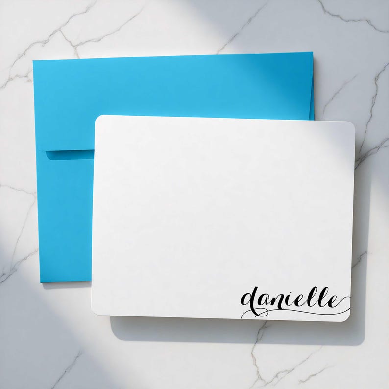 Personalized stationery set with bright envelopes, designed as a cheerful gift for girls and women