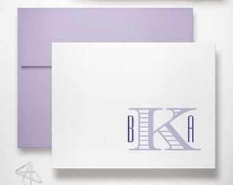Monogrammed Thank You Notecards – Folded Personalized Stationary with Envelopes | CHEVALIER MONOGRAM