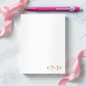 Personalized writing pad with softer ink colors, an easy gift for women or a polished everyday desk notepad.