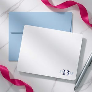 Personalisiertes Briefpapier - flaches Karteikarten-Umschlagset, benutzerdefinierte Dankesnotizen | CHEVALIER MONOGRAMM