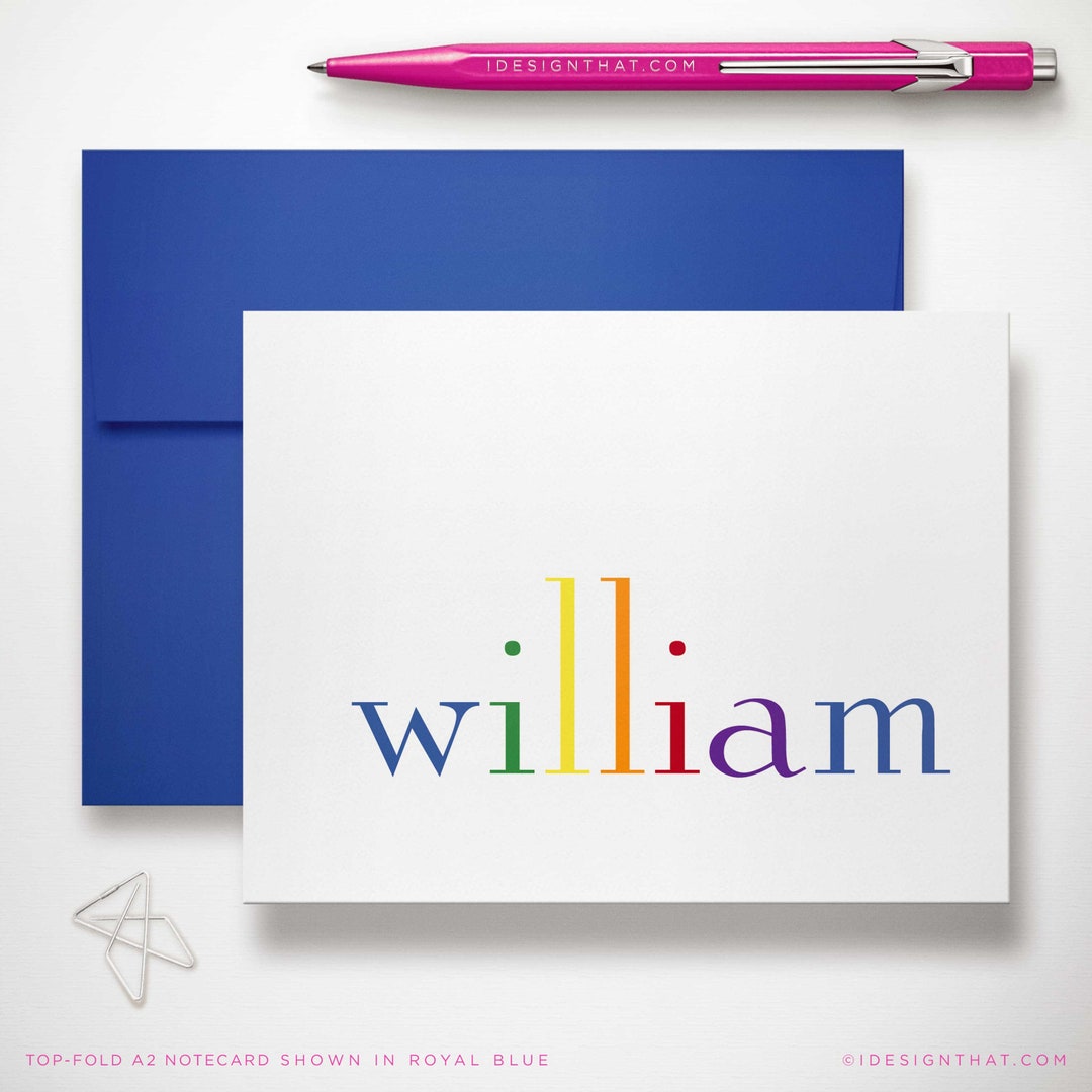 Personalized Kids Stationary Set of Folded Notecards Children's Thank