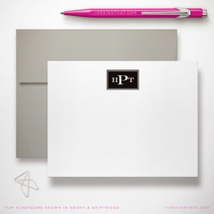 Masculine Stationary Set of Monogrammed Notecards, Personalized Thank You Notes for Him, Fine Stationery Gifts for Men | ENGRAVED MONOGRAM
