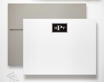 Monogrammed Stationary Set  - Personalized Notecards for Him | ENGRAVED MONOGRAM