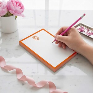 Custom memo pad with personalized monogram and name, designed for daily notes, reminders, and polished desk organization.
