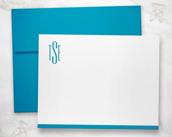 Modern Monogrammed Notecards Set - Personalized Stationary Gift for Couples Weddings | SLIM MONOGRAM