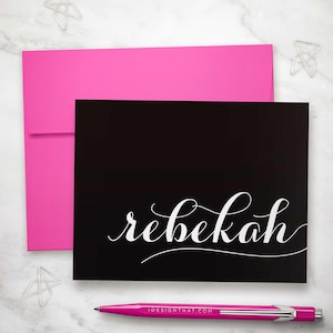 Personalisiertes Geschenk gefaltete Grußkarten mit Umschlägen - Benutzerdefiniertes Briefpapier-Set für Frauen | HOLLA SCHWARZ