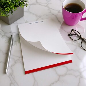 Two name stationery on a personalized notepad for partners who share a home, office, business, or everyday planning space.