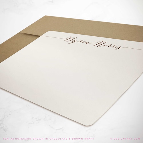 Personalized Flat Note Cards with Envelopes Thank You Card Set