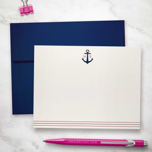 Monogrammed Initial Notecards: Personalized Nautical Stationary Set | ANCHOR MONOGRAM