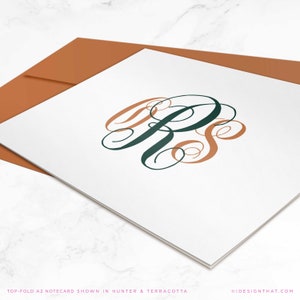 Personalized Stationary Set of Monogram Notecards Monogrammed Wedding Stationery Custom Thank You Note Cards TRADITIONAL SCRIPT image 3