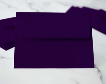 Dark Purple A2 Envelopes for Stationary & Notecards, Blank RSVP Reply or Announcement Envelope | AUBERGINE 4 3/8" x 5 3/4"