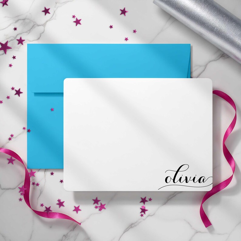 Personalized notecards with envelopes for thank you notes, happy mail, and thoughtful everyday writing