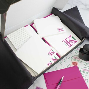Kits de escritura de cartas personalizados, juegos de papelería de regalo personalizados en caja / MONOGRAMA CHEVALIER