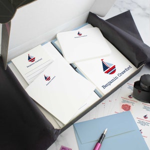 Kits de escrita de cartas para crianças, caixa de presente de cartão de nota, conjunto de papelaria infantil | SUMMER SAILING