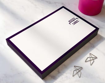 Bloc de notas con monograma - Blocs personalizados, lista de tareas para mujeres u hombres / SLIM MONOGRAM