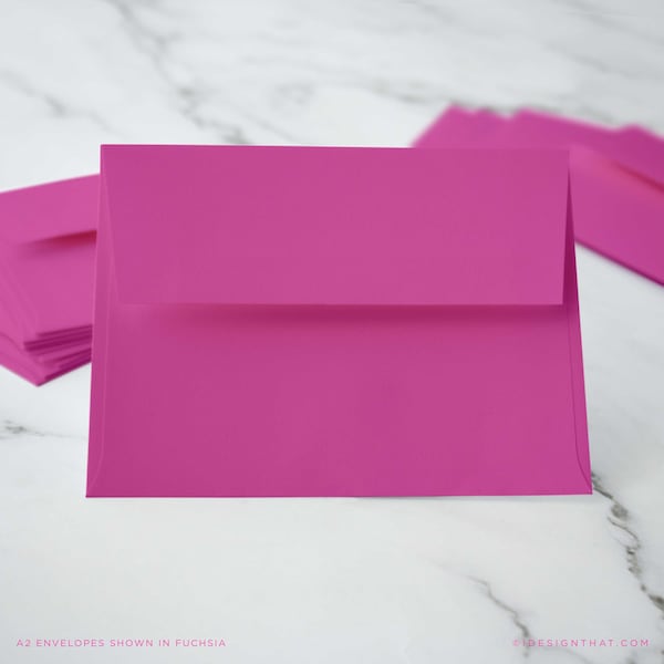 Magenta Hot Pink A2 Stationery Envelopes | FUCHSIA 4 3/8" x 5 3/4"