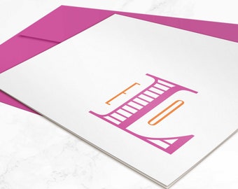 writing paper for letters Monogrammed Stationery Sets of Folded Notecards, Personalized Note Cards for Men or Women, Custom Initials Stationary | CHEVALIER MONOGRAM