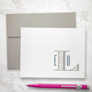 Monogrammed Notecards Set for Men – Personalized Stationary Gifts for Him | CHEVALIER MONOGRAM