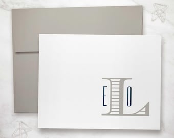 Monogrammed Notecards Set for Men – Personalized Stationary Gifts for Him | CHEVALIER MONOGRAM