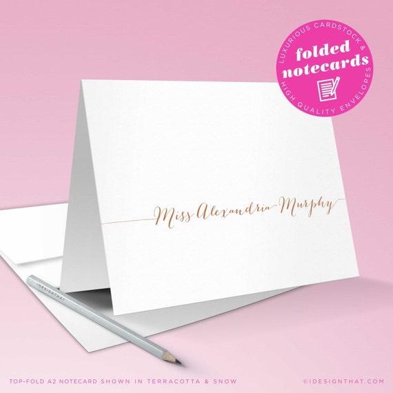 Personalized Stationery Note Cards With Kraft Envelopes Custom
