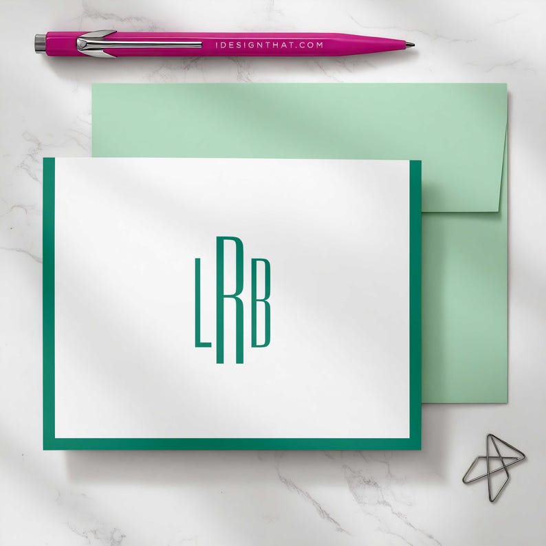 Professional notes personalized with three initials for client follow-ups, colleague thank-yous, and business correspondence.