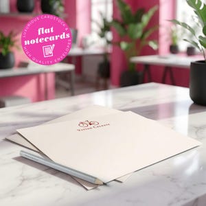 Bicycle notecards with personalized name and clean bike artwork, made as a polished gift for cyclist or everyday stationery set.