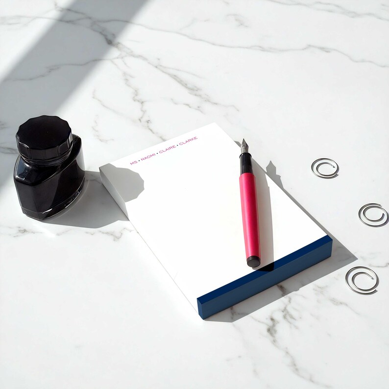 Men’s stationary in a personalized notepad format for work notes, weekend plans, household reminders, and quick handwritten lists.