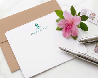 Personalized Stationary Set - Monogrammed Notecards for Couples | FAMILY MONOGRAM