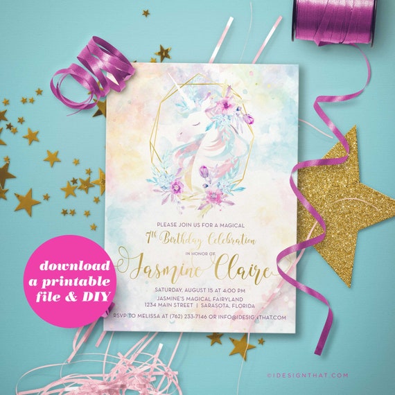 PRINTABLE Unicorn Invitation for a Magical Birthday Bash Electronic Down load Pastel Watercolor Occasion Invite for a Minor Women of all ages Birthday photo relating to Printable Unicorn Invitations referred to as PRINTABLE Unicorn Invitation for a Magical Birthday Bash Electronic Down load Pastel Watercolor Social gathering Invite for a Minor Ladies Birthday