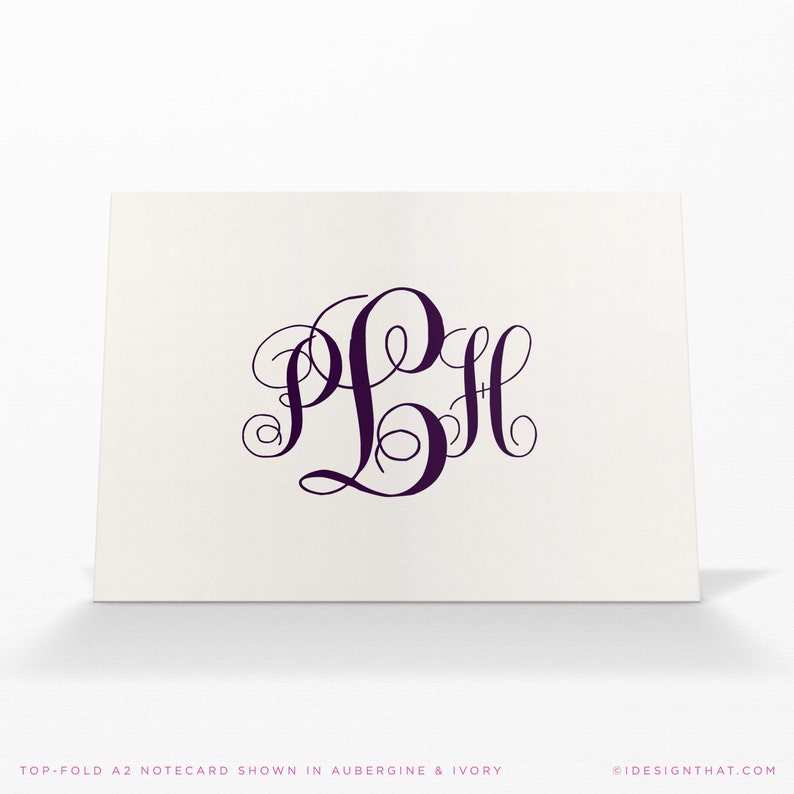 Personalized Stationary Set of Monogram Notecards Monogrammed Wedding Stationery Custom Thank You Note Cards TRADITIONAL SCRIPT image 5