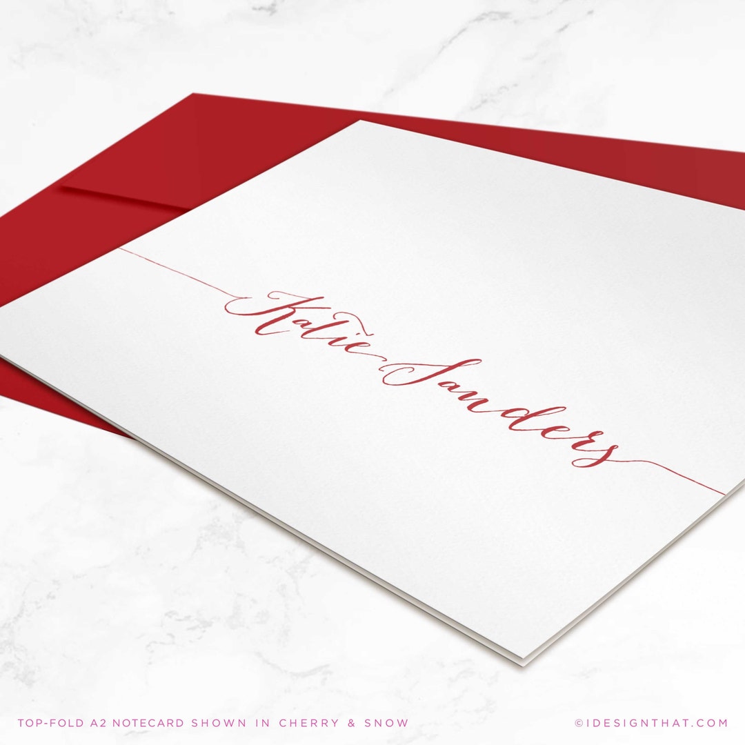 Personalized Stationery Note Cards With Kraft Envelopes Custom Stationary Set of Folded Thank